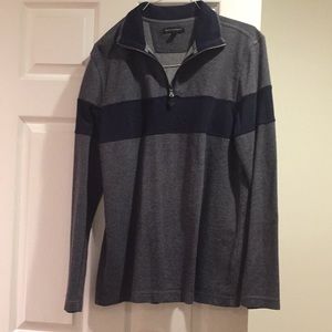 Banana republic navy and grey half zip sweater